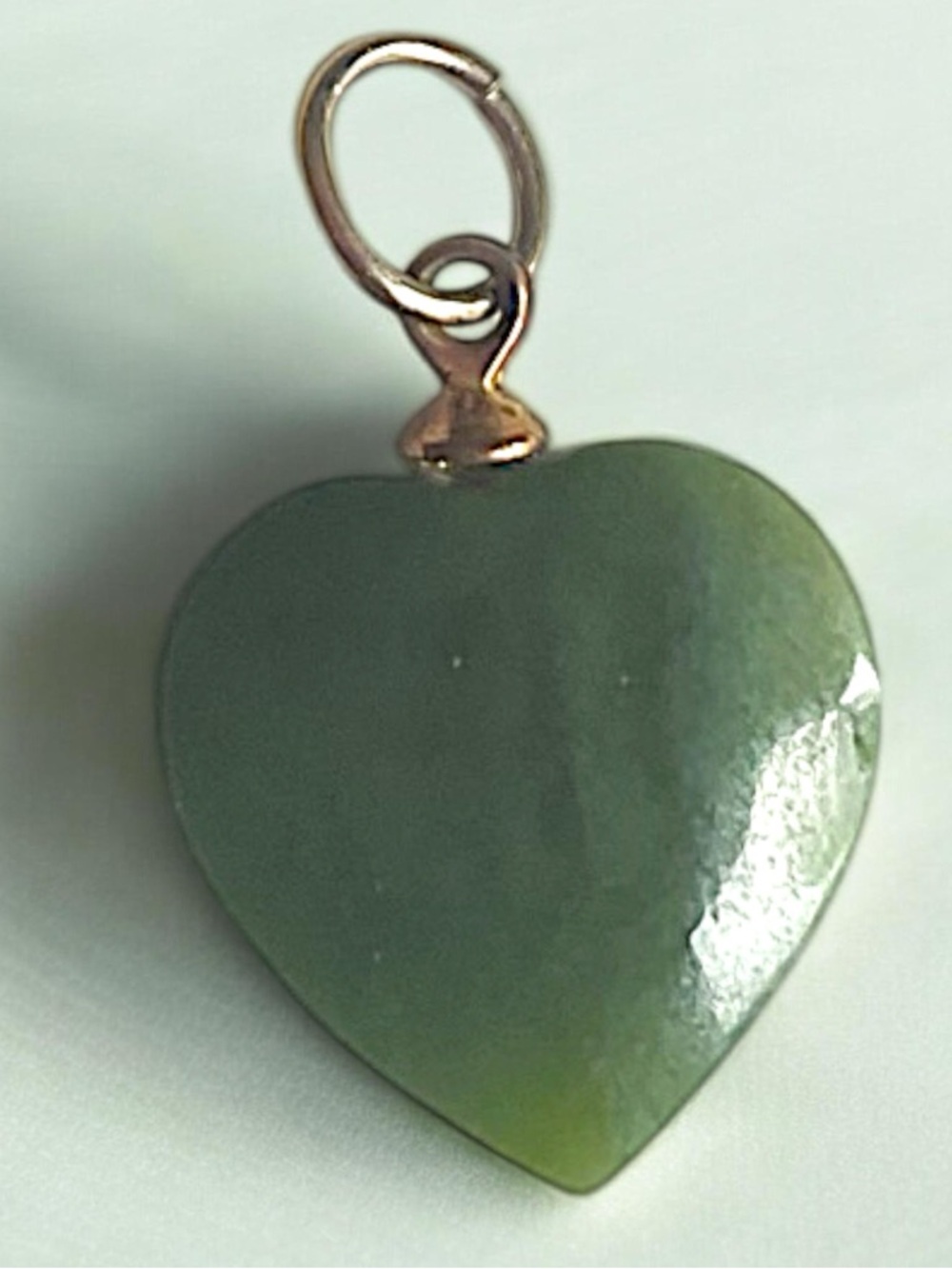 Vintage Tiny Nephrite Jade Heart Pendant
